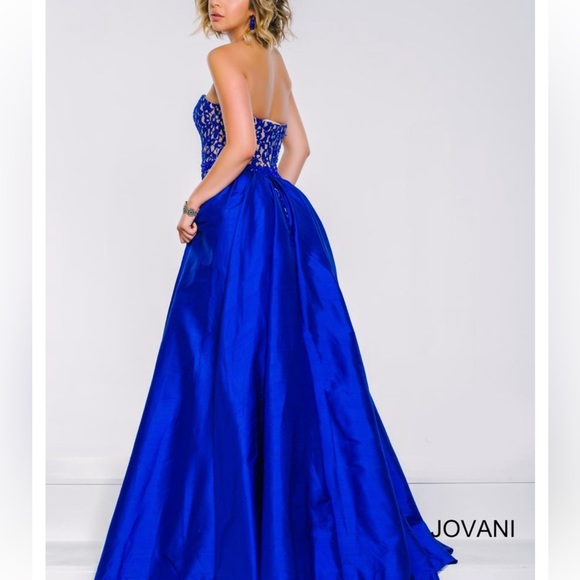Gorgeous Jovani style 35052. Color is Royal/ Nude. Size 12. - Picture 2 of 8